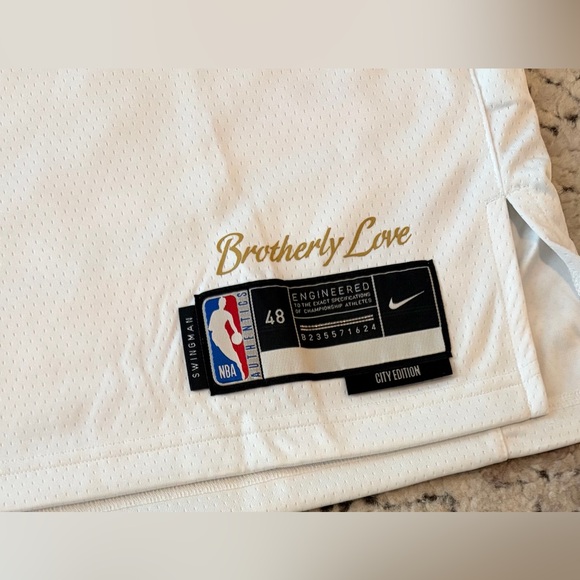 Nike Authentic Philadelphia 76ers Sixers NBA Tyrese Maxey #0 Jersey Men’s Sz L - Picture 7 of 9